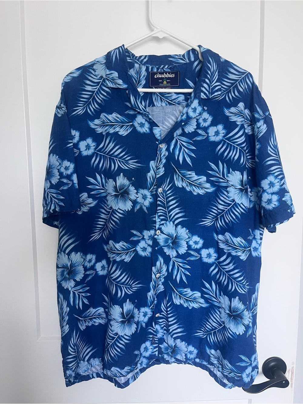 chubbies XXL Blue Tropical Floral Button-Down Shirt